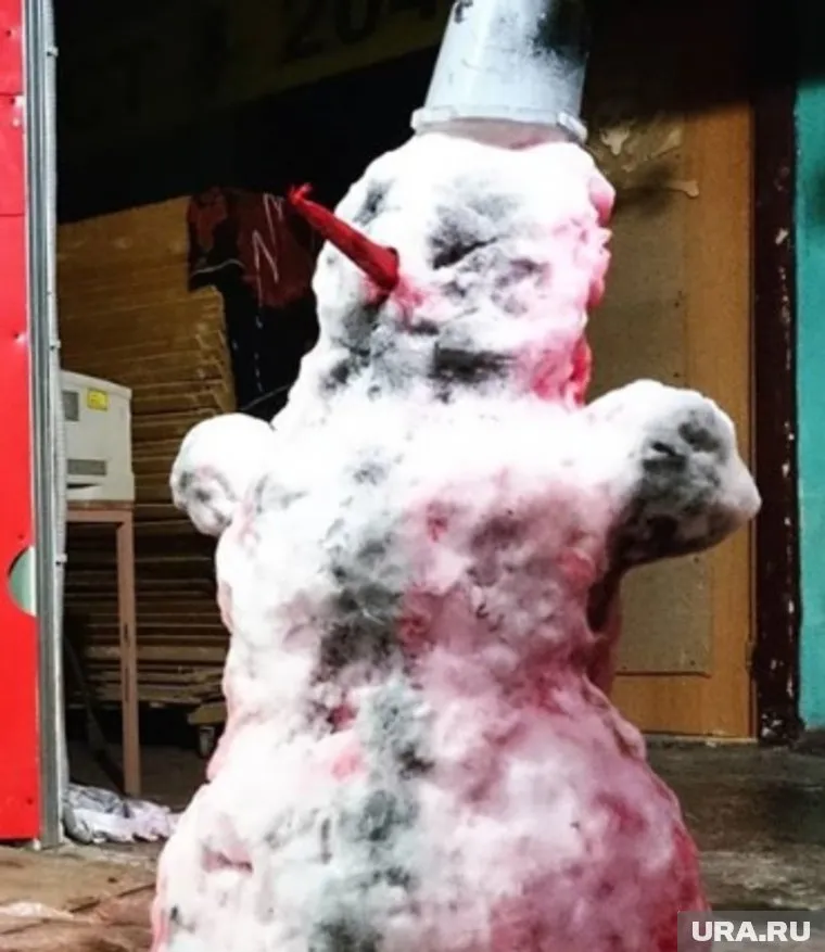 Внутри снеговика — кости животного