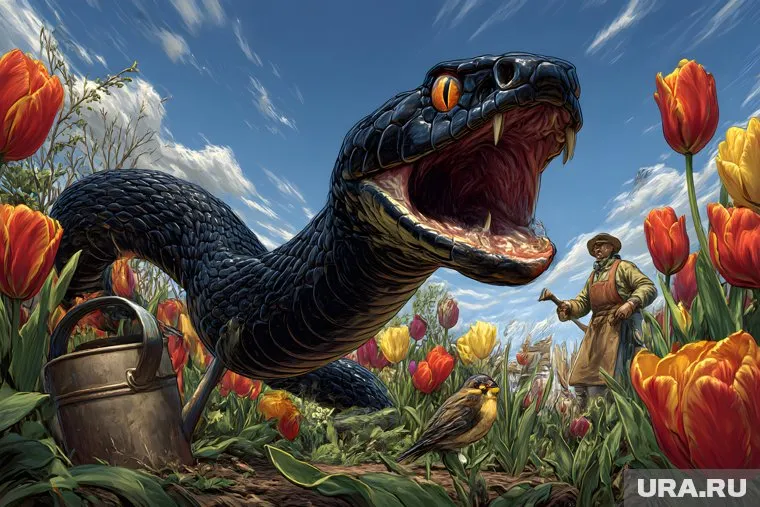 Змея напала на ребенка, когда он ее фотографировал 