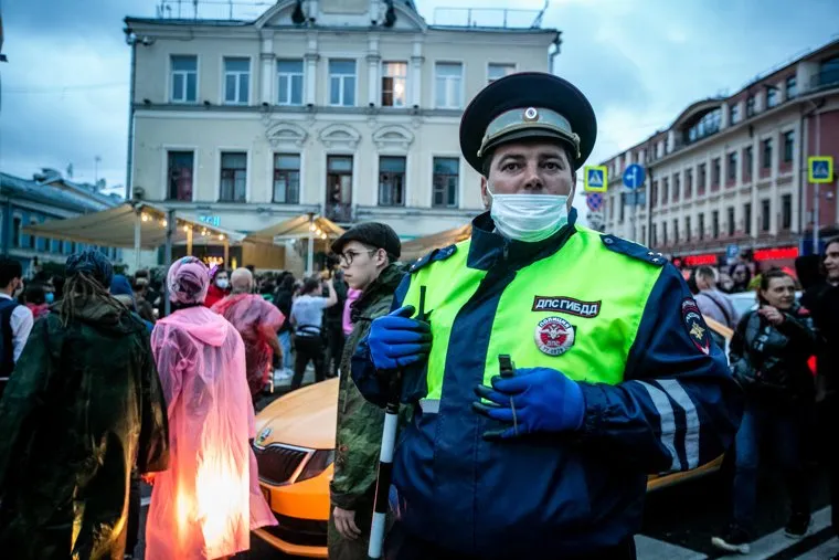 Несанкционированная акция на Пушкинской площади в Москве. Москва