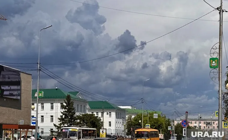 В Кургане шторм затопил улицы города и повалил деревья