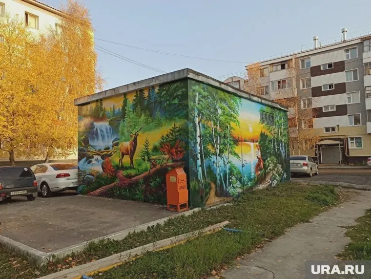 На улице 30 лет Победы в Сургуте появился такой рисунок на энергообъекте
