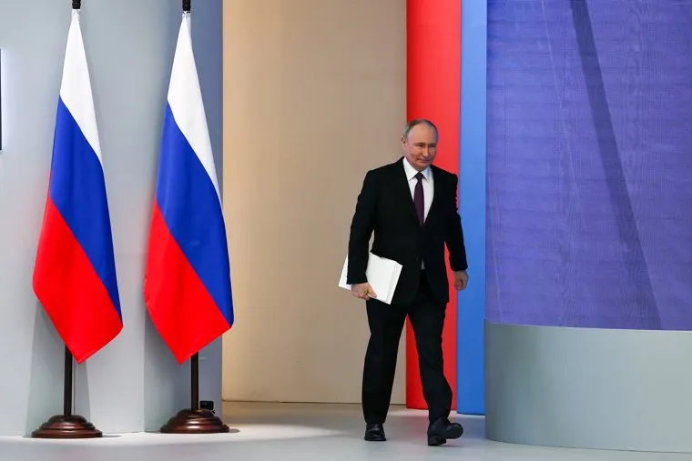 Владимир Путин на послании Федеральному Собранию РФ. Москва