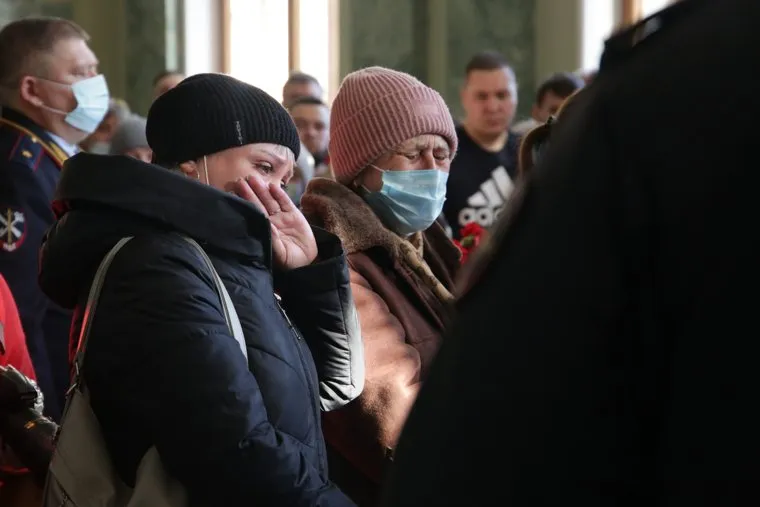 Прощание с росгвардейцем, погибшим на Украине. Пермь