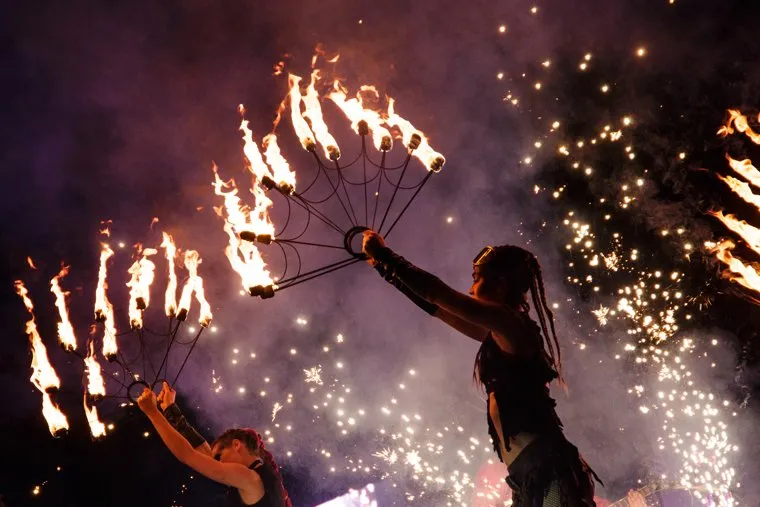 Закрытие Небесной ярмарки 2018. Кунгур , фаер шоу, огонь
