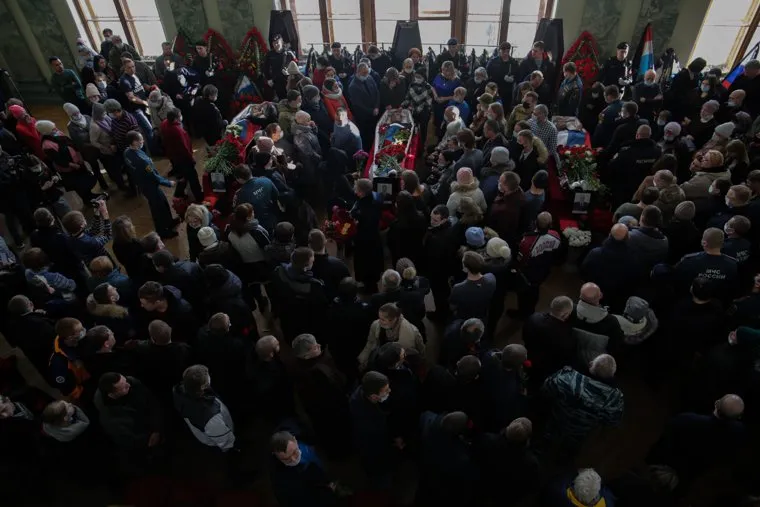 Прощание с росгвардейцем, погибшим на Украине. Пермь