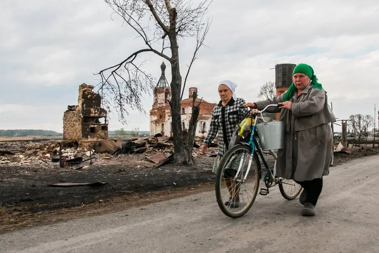 Сгоревшие сельские дома. Мыркайское