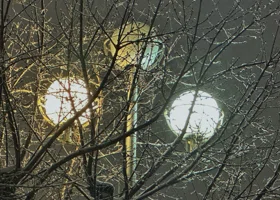 В сквере возле набережной Кургана установили светильники в виде бабочек