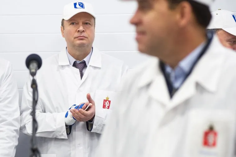 Торжественное открытие нового цеха по производству сухого молока в Байкаловском филиале «Ирбитского молочного завода». Свердловская область, село Байкалово