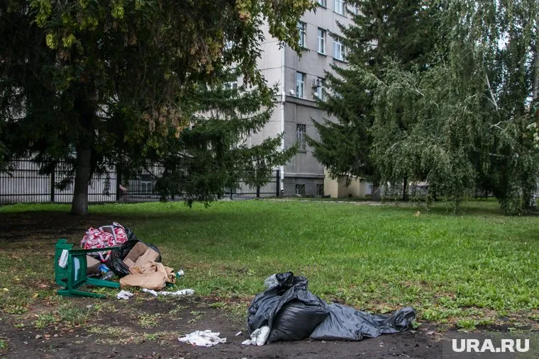 Некоторые жильцы не доносят мусор до бака или урны