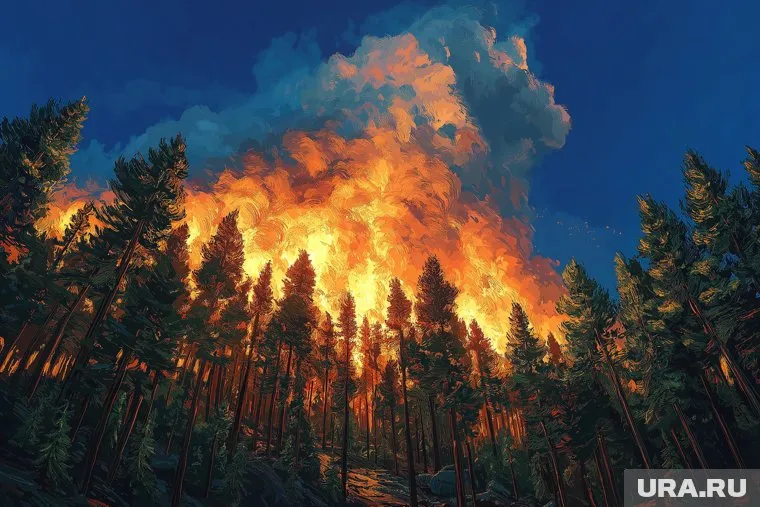 Сейчас в Тыве огнем охвачены 870 га тайги, сообщил глава Республики