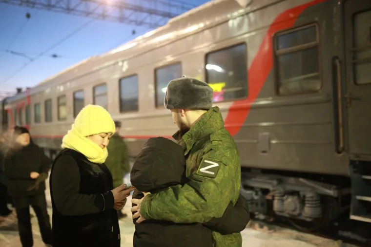 Отправка мобилизованных. Тюмень 