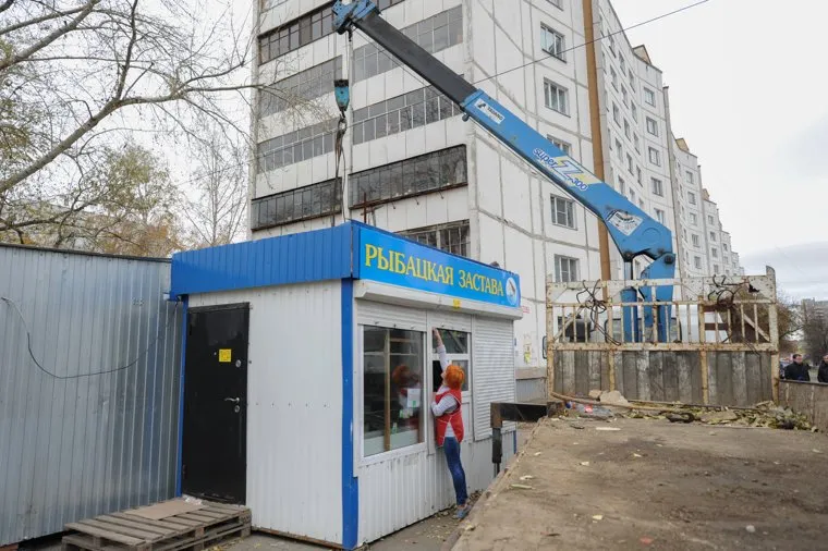 Снос несанкционированных торговых объектов, киосков. Челябинск