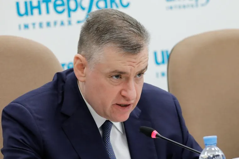 Пресс-конференция Председателя ЛДПР Леонида Слуцкого в качестве кандидата на пост Президента РФ в пресс-центре Интерфакса. 13 марта 2024. Москва