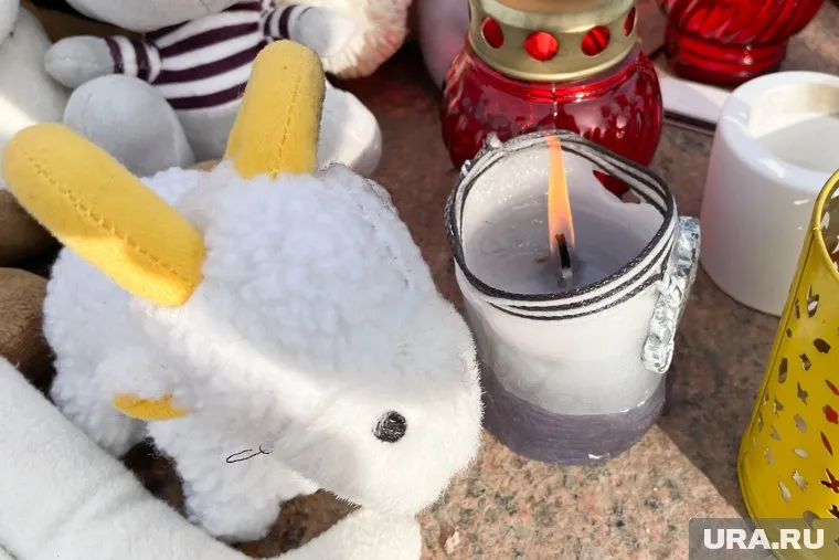 Жители Краснодарского края несут игрушки на стихийный мемориал в память погибшей при атаке ВСУ девочке