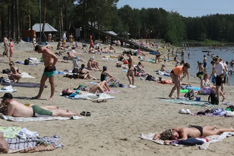 Пруд Лесной, пляж. Тюмень 