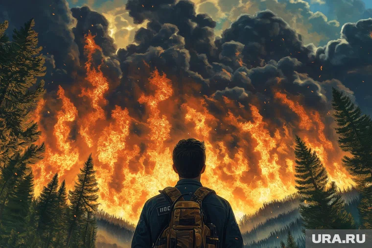 В Кузбассе поля горят у нескольких городов одновременно