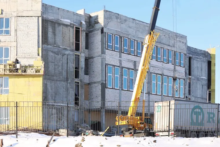 Строительство школы в Заозерном. Курган