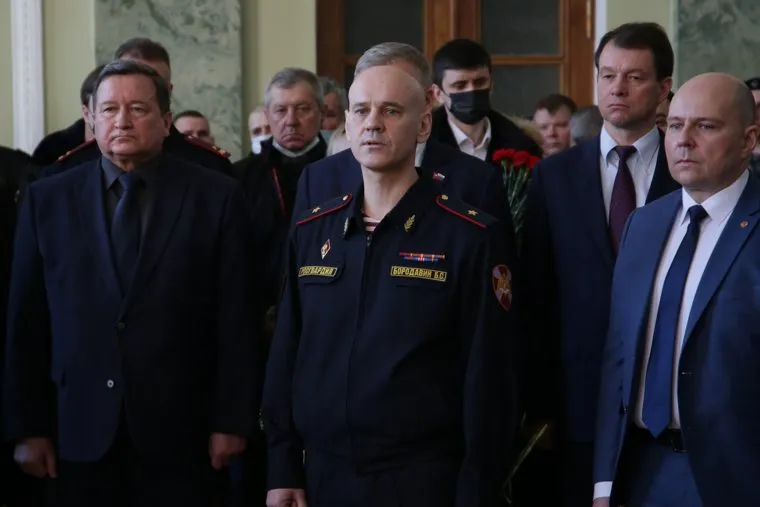 Прощание с росгвардейцем, погибшим на Украине. Пермь