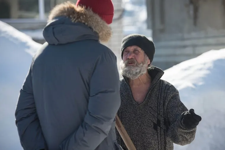 Шаля. Опрос жителей поселка по ситуации на Украине, дедушка, старик