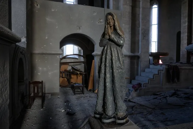 Город Шуши после обстрелов ВС Азербайджана. Нагорный Карабах