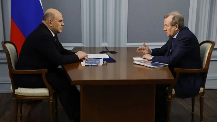 Президент РАН Геннадий Красников на встрече с премьер-министром Михаилом Мишустиным