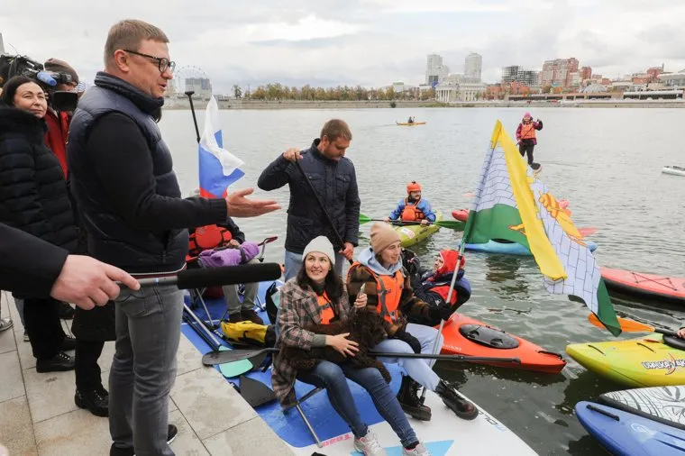 Алексей Текслер на открытии новой набережной. Челябинск