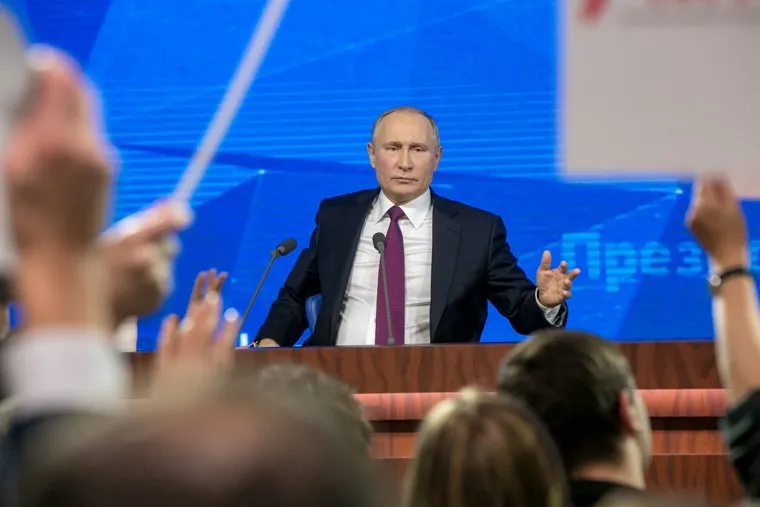 Пресс-конференция Президента России Владимира Путина. Москва, путин владимир