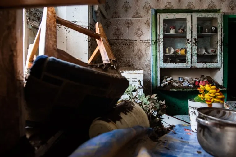 Последствия паводка в городе Нижние Серги. Свердловская область