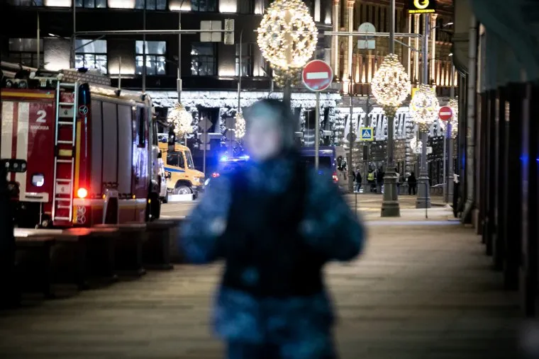 Лубянская площадь после проишествия со стрельбой у здания ФСБ России. Москва