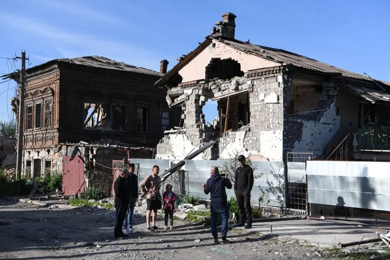 Мариуполь в период вывода гражданских лиц с завода Азовсталь. ДНР/Украина