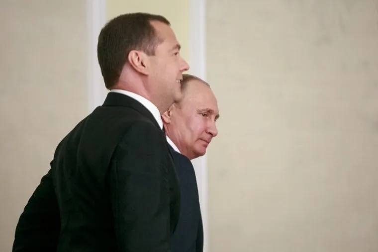 Представление Президентом России Владимиром Путиным Дмитрия Медведева на должность Премьер-министра в Государственной Думе. Москва