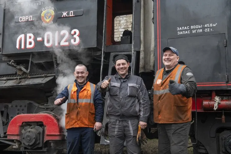 Подготовка ретро поезда День Победы в депо Сортировочная ул,Дзержинского 30. Пермь