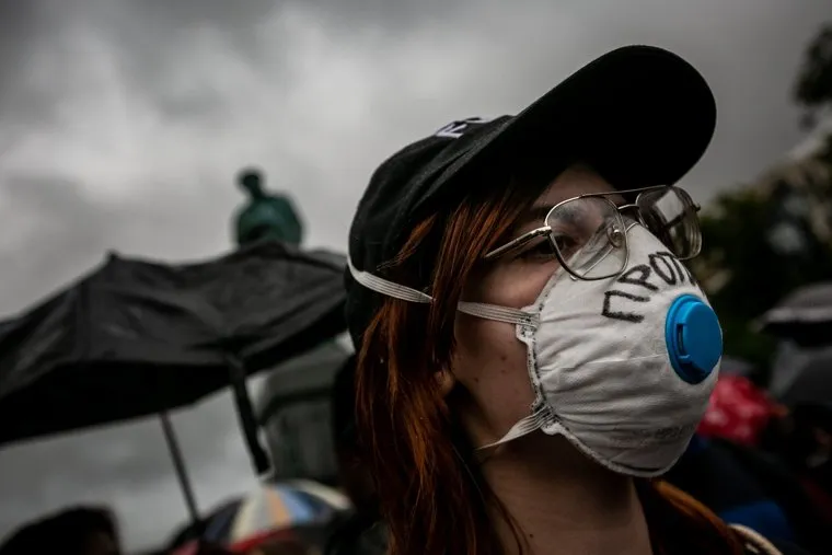 Несанкционированная акция против принятия поправок к Конституции РФ на Пушкинской площади в Москве. Москва