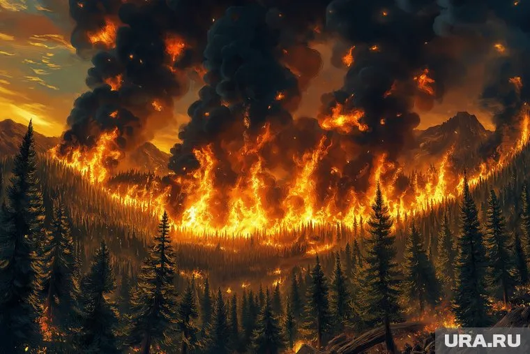 Пожар тушат два вертолета Ми-8, рассказали в МЧС