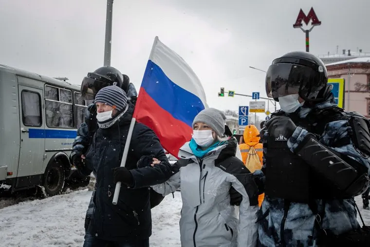 Несанкционированная акция в поддержку Алексея Навального. Москва