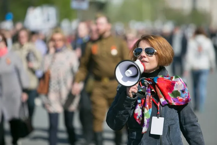 «Бессмертный полк» 2016. Екатеринбург, вугельман алена, рупор