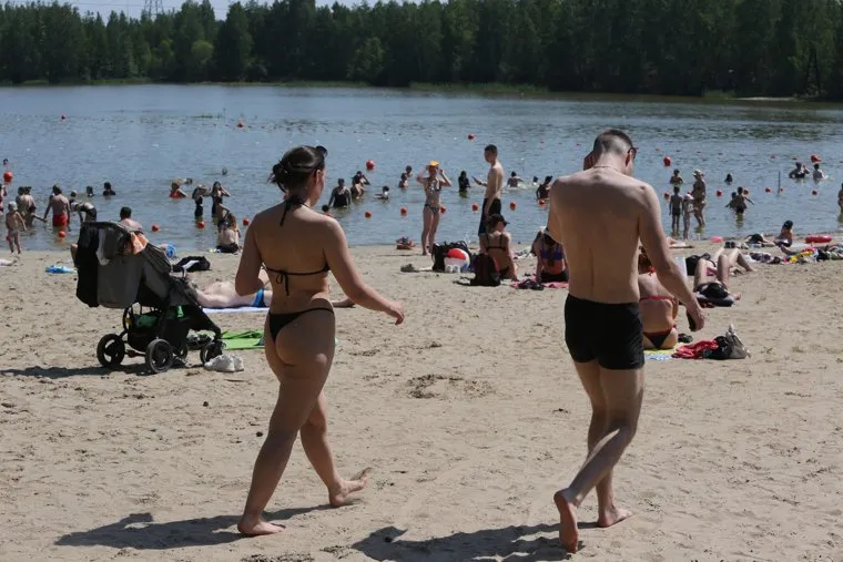 Пруд Лесной, пляж. Тюмень 