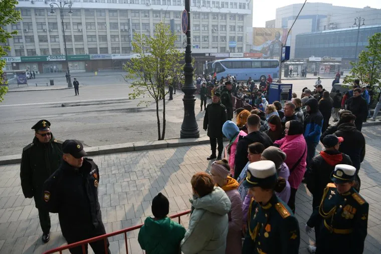 Парад Победы с башни администрации Екатеринбурга. Екатеринбург 