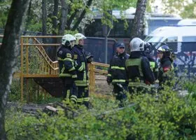URA.RU сняло, как выглядит взорвавшийся в Москве дом на утро после ЧП