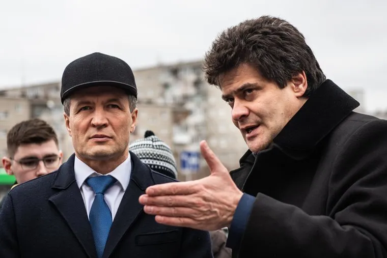Объезд Главы Екатеринбурга Александра Высокинского, посвященный уборке города. Екатеринбург