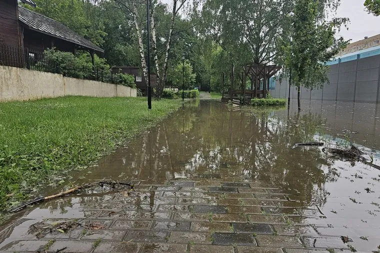 Последствия дождя в Москве