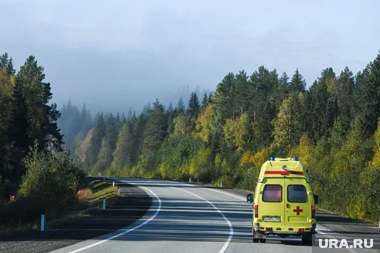 В машину с медиками влетел грузовик, от чего автомобиль выбросило с дороги