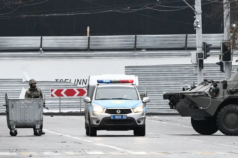 Обстановка в Алма-Ате после взятия города под контроль правительственными силами. Алма-Ата, Казахстан