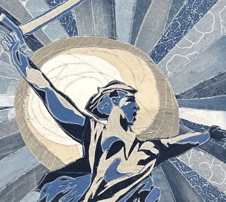 Панно «Родина-Мать», изготовленное жительницами Курганской области, поразило гостей