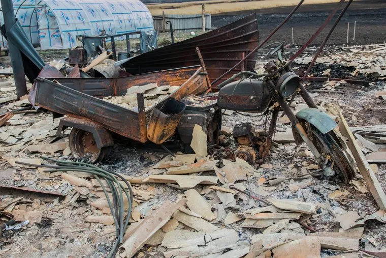 Сгоревшие сельские дома. Мыркайское