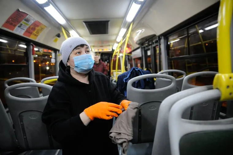 Санитарная обработка автобусов. Тюмень