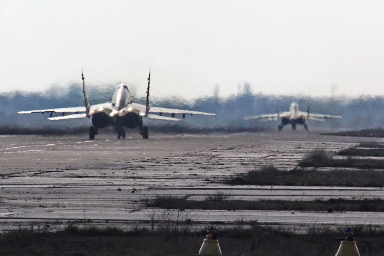 Украинский МиГ-29 упал в  Полтавской области.