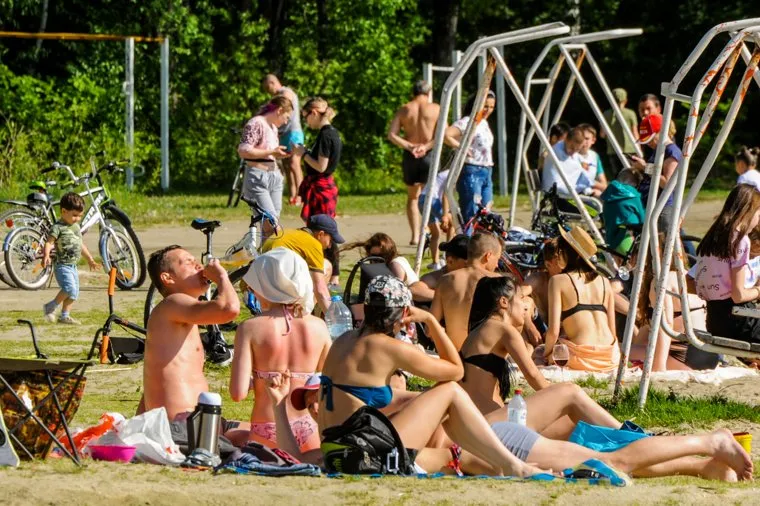 Городской пляж на Шершневском водохранилище во время режима самоизоляции. Челябинск