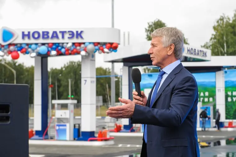 Алексей Текслер и Леонид Михельсон на открытии АЗС НОВАТЭК. Челябинская область. Копейск