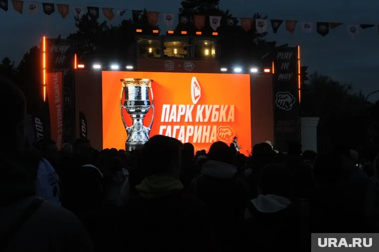 Болельщики "Трактора" собрались в парке Гагарина, чтобы поддержать команду